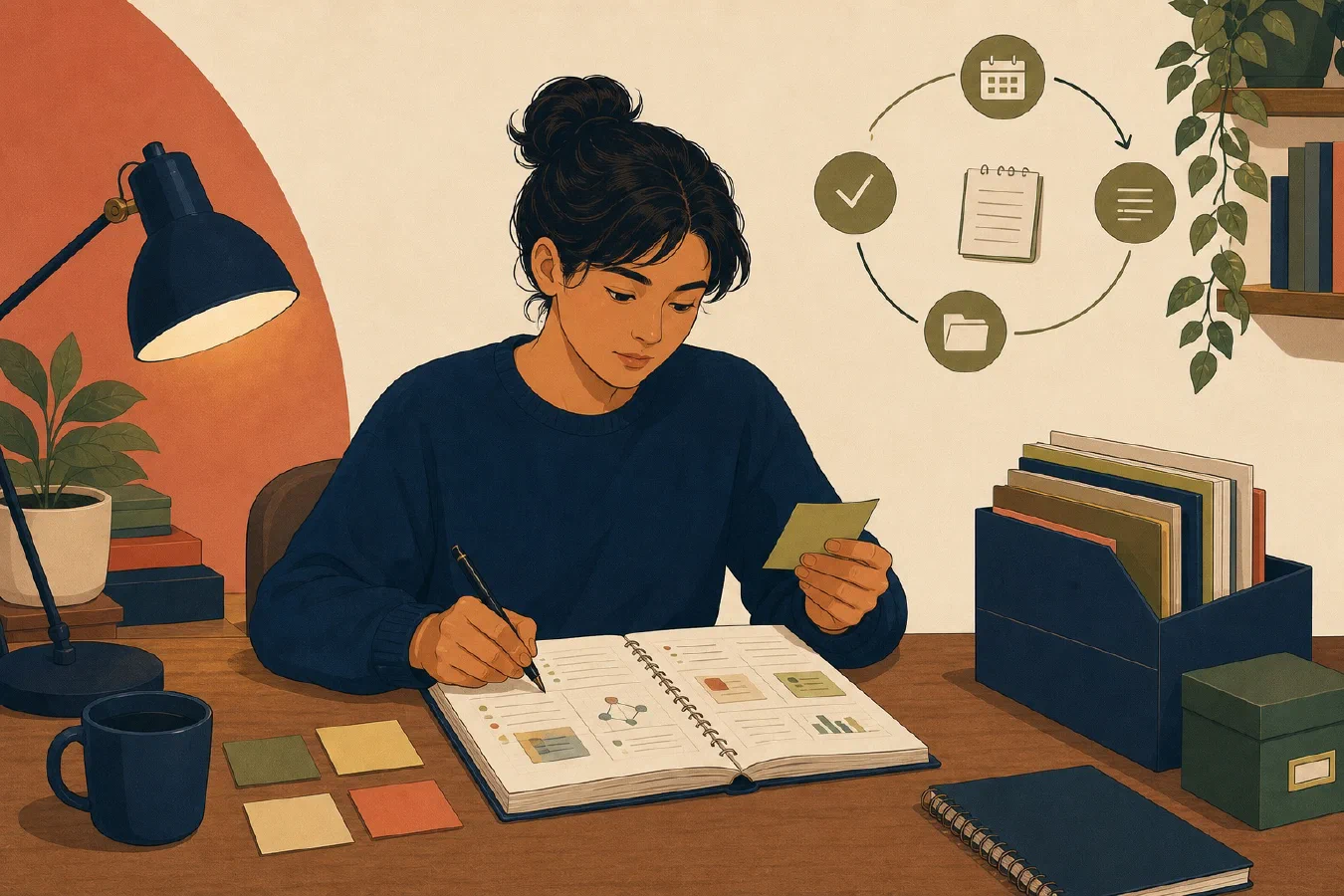 A student-centered editorial illustration representing A Weekly Note Review a Student Can Actually Maintain.
