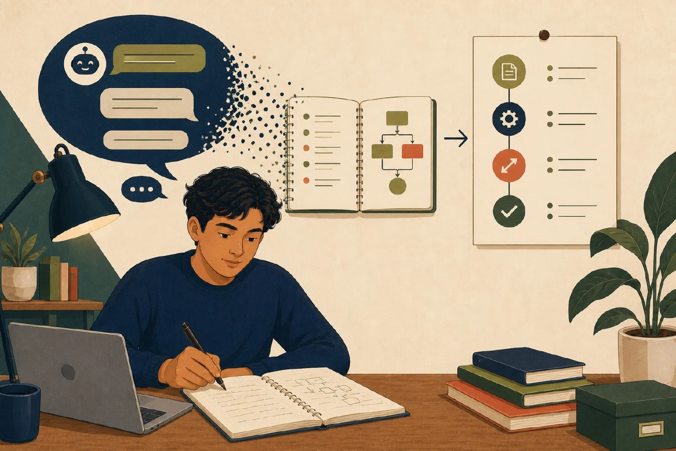 A student-centered editorial illustration representing Don’t Let a Useful AI Conversation Disappear.