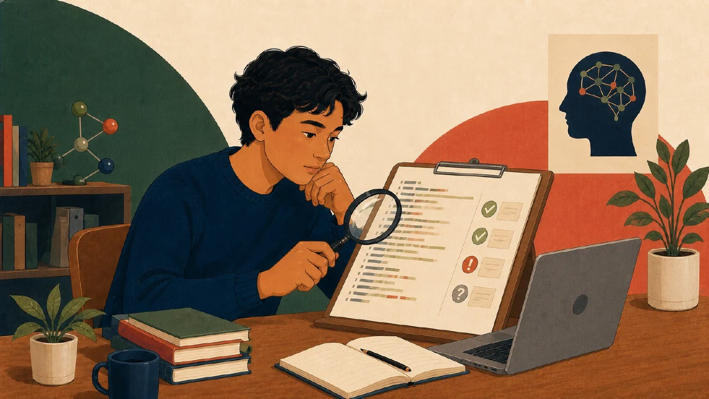 A student-centered editorial illustration representing How to Review AI-Generated Code.