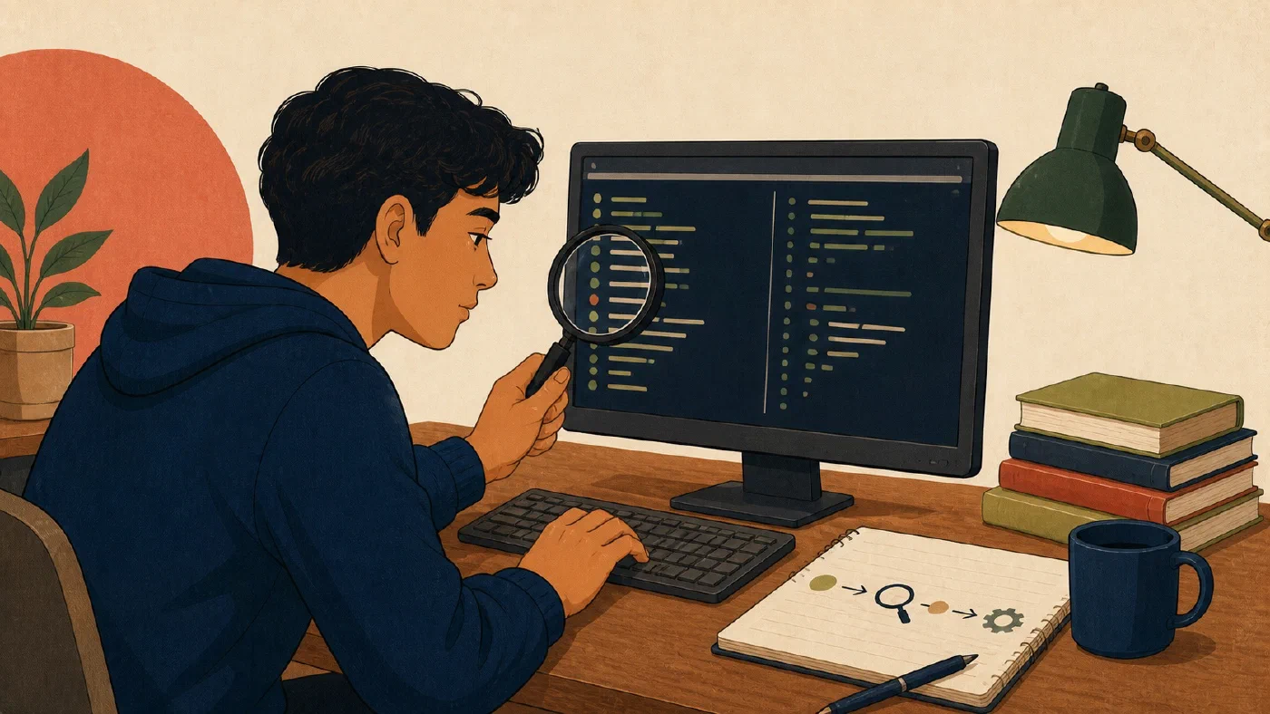 A student-centered editorial illustration representing Inspect Before You Change.